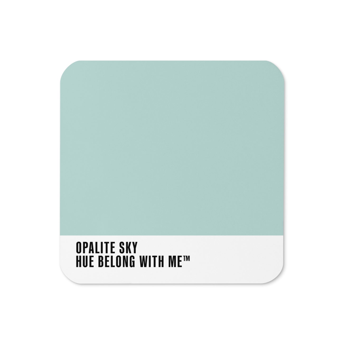 Opalite Sky cork-back coaster with colour-block design — Opalite Sky by Hue Belong With Me