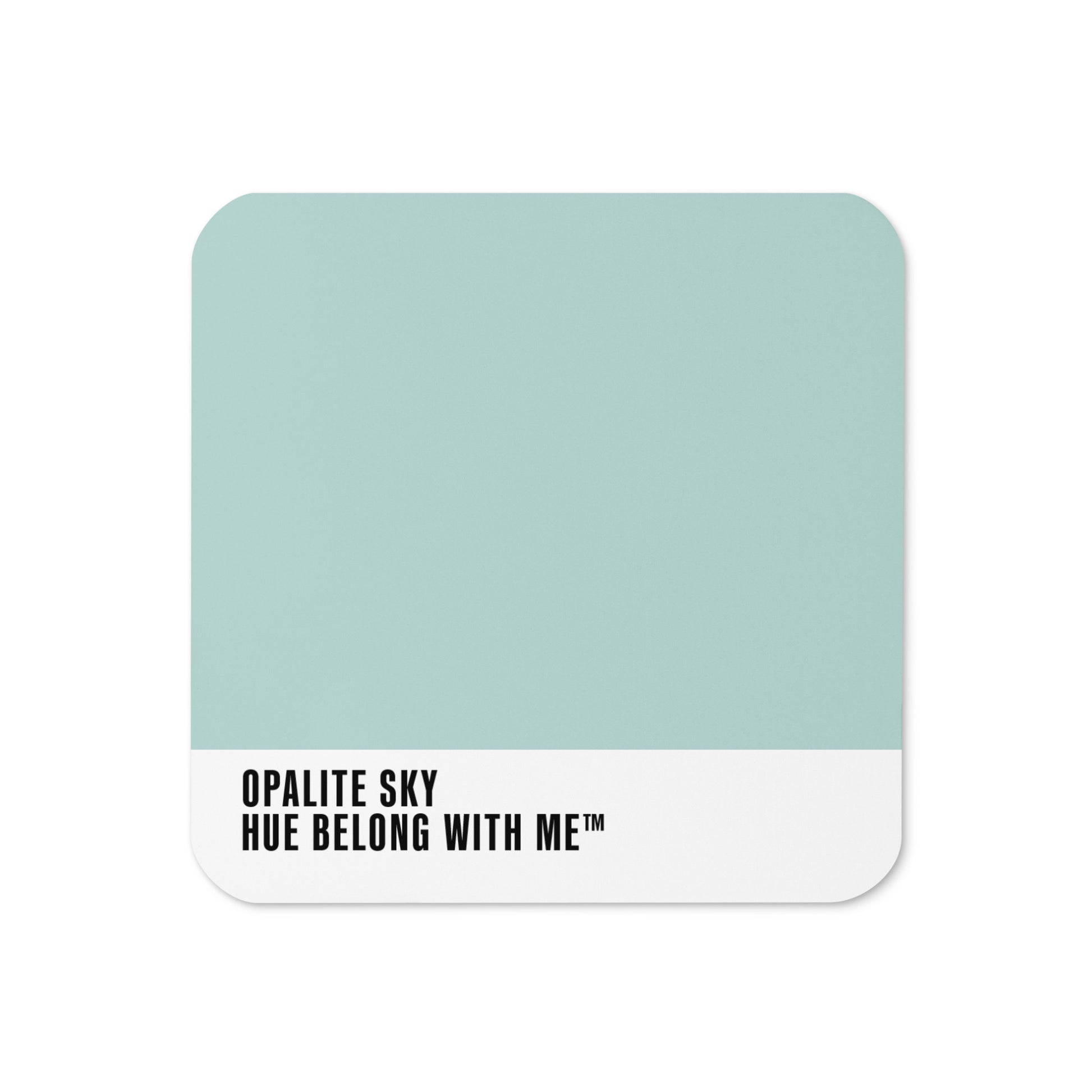 Opalite Sky cork-back coaster with colour-block design — Opalite Sky by Hue Belong With Me