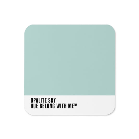 Opalite Sky cork-back coaster with colour-block design — Opalite Sky by Hue Belong With Me