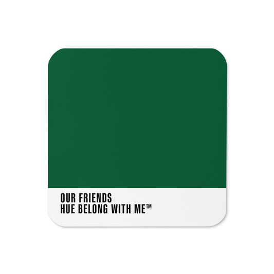 Our Friends cork-back coaster with colour-block design — Our Friends by Hue Belong With Me