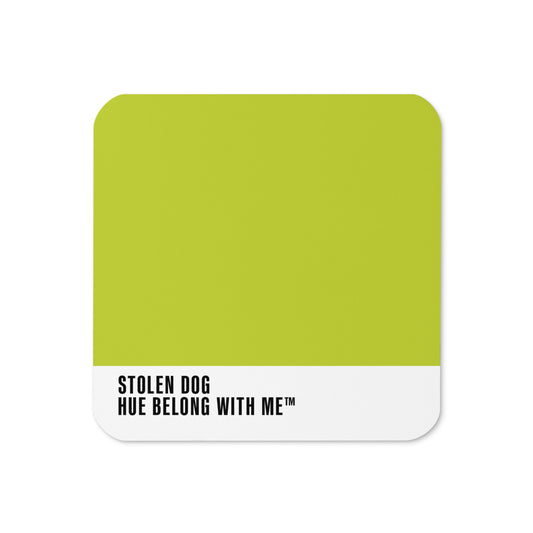 Stolen Dog cork-back coaster with colour-block design — Stolen Dog by Hue Belong With Me