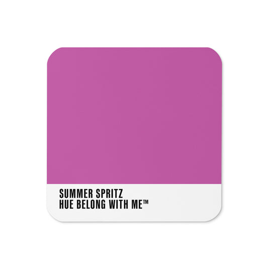 Summer Spritz cork-back coaster with colour-block design — Summer Spritz by Hue Belong With Me
